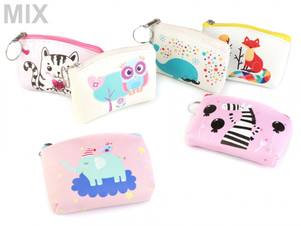 Peněženka / pouzdro sova, kočka, liška 8x11 cm