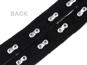 Lampas / prýmek -  háčky a očka na stuze šíře 20 mm