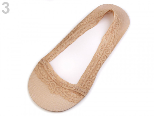 Ponožky do balerín s krajkou, bavlněné