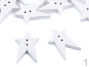 Dřevěný dekorační knoflík hvězda velká