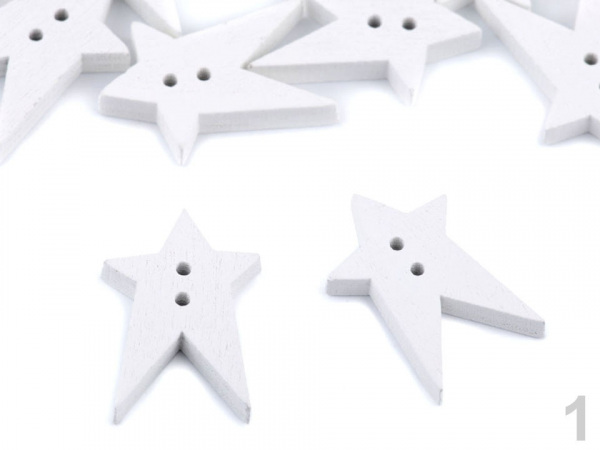 Dřevěný dekorační knoflík hvězda velká