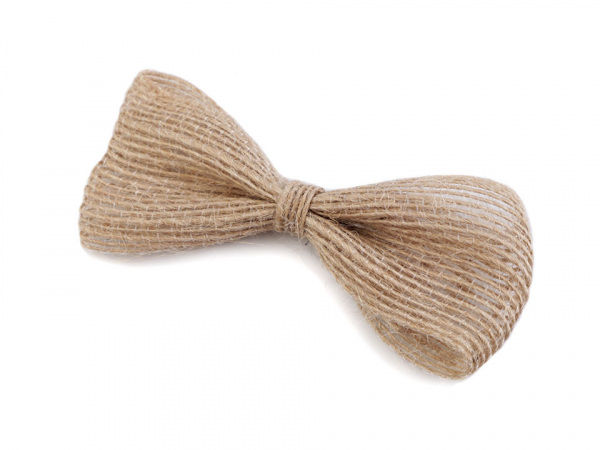 Jutová mašle 3,5x8 cm