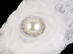 Svatební podvazek krajkový šíře 6 cm