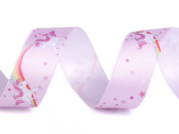Saténová stuha jednorožec šíře 25 mm