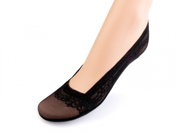 Ponožky do balerín s krajkou, bavlněné