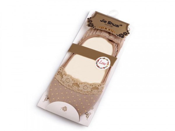 Ponožky do balerín s krajkou, bavlněné