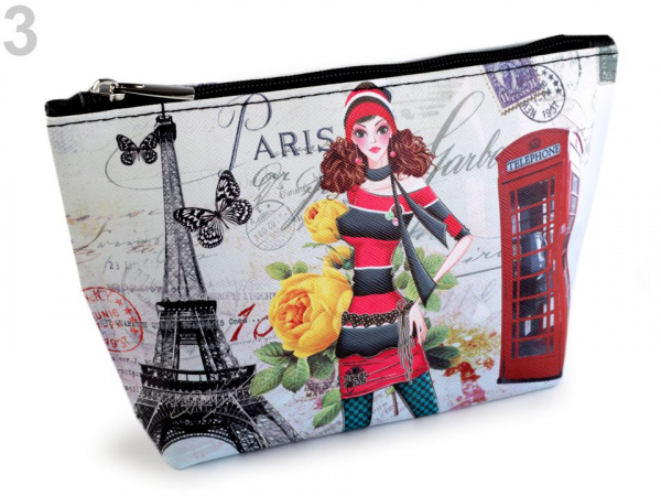 Kosmetická taška / pouzdro Londýn, Paříž, Praha 14x23 cm