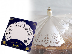 Papírová krajka k výrobě andělů a stromečků Ø10 cm