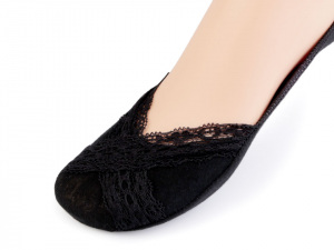 Ponožky do balerín s krajkou, bavlněné