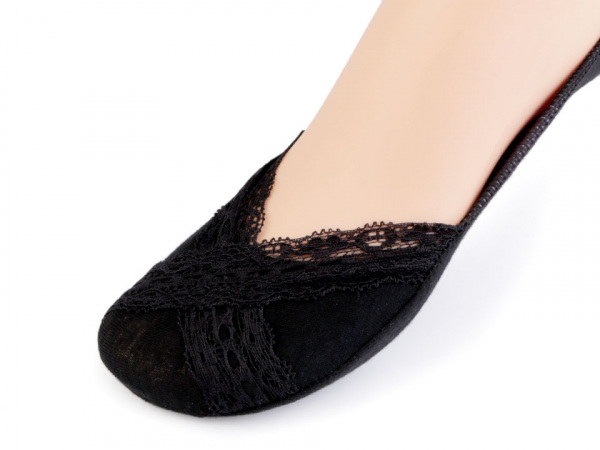 Ponožky do balerín s krajkou, bavlněné