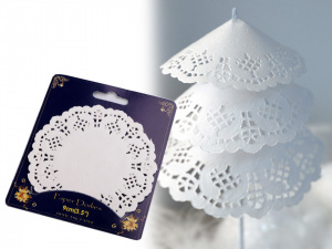 Papírová krajka k výrobě andělů a stromečků Ø9 cm