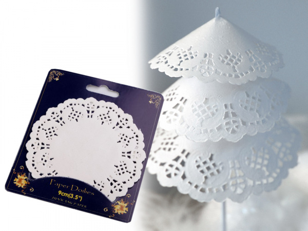 Papírová krajka k výrobě andělů a stromečků Ø9 cm