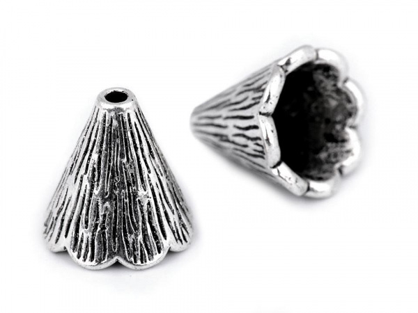 Koncovky na šňůrku / dekorační kaplíky 11x12 mm