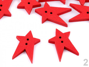 Dřevěný dekorační knoflík hvězda velká