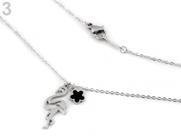 Náhrdelník hvězda, plameňák, srdce z nerezové oceli