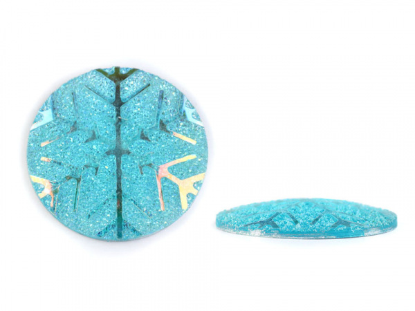 Kabošon modrá vločka Ø25 mm