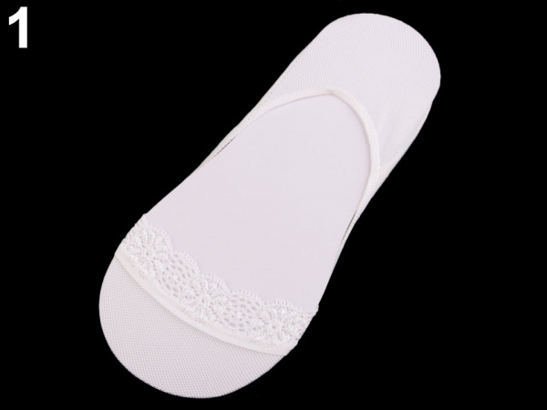 Ponožky do balerín s krajkou, bavlněné