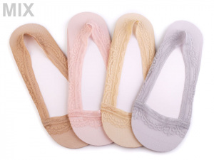 Ponožky do balerín s krajkou, bavlněné