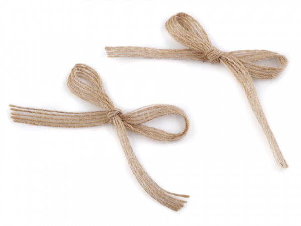 Jutová mašle 4x5 cm