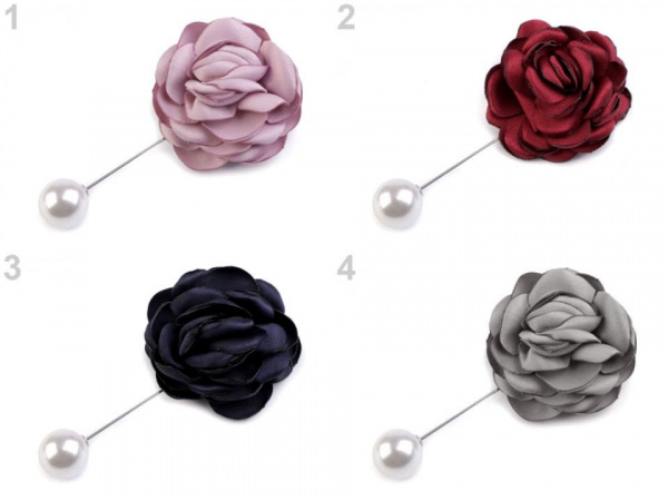 Ozdobný špendlík růže a perla