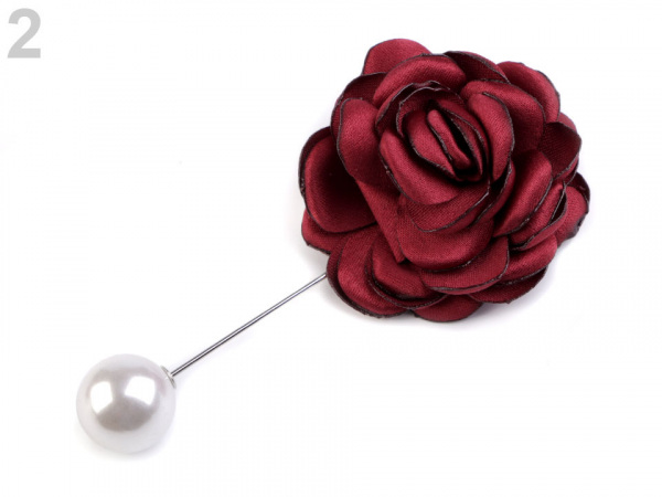 Ozdobný špendlík růže a perla