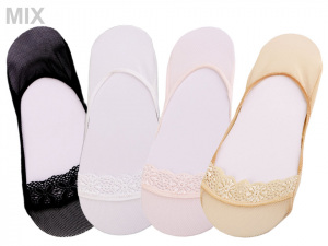 Ponožky do balerín s krajkou, bavlněné