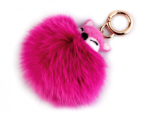Kožešinový přívěsek na kabelku / klíče liška