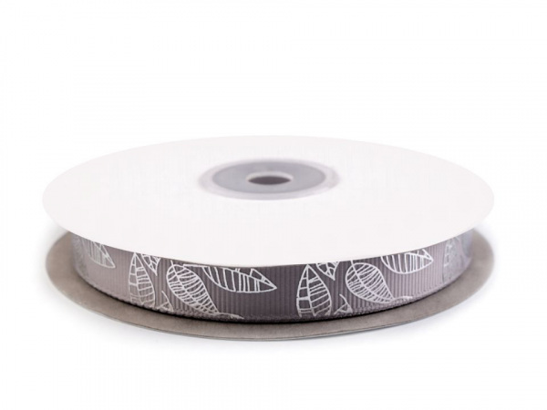 Rypsová stuha šíře 15 mm s listy