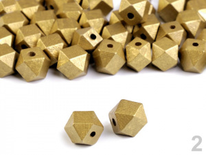 Dřevěné korálky metalické