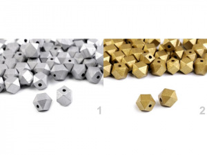 Dřevěné korálky metalické