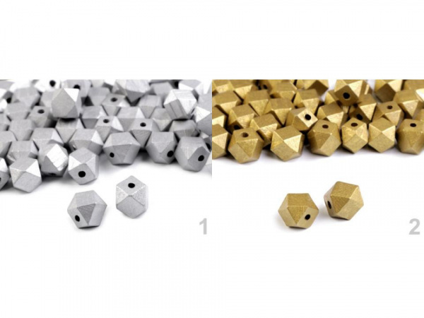 Dřevěné korálky metalické