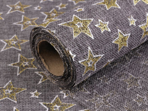 Imitace juty šíře 48 cm hvězdy