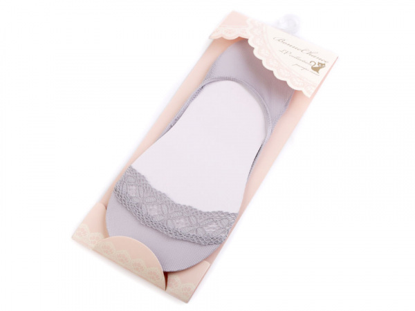 Ponožky do balerín s krajkou, bavlněné