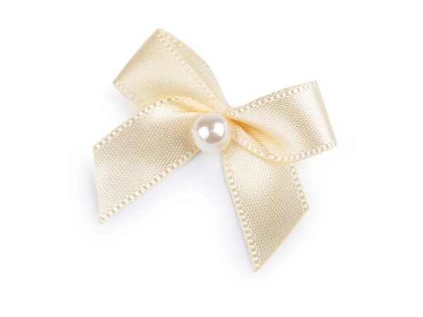 Saténová mašlička s perlou 30x35 mm