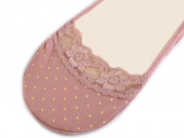 Ponožky do balerín s krajkou, bavlněné