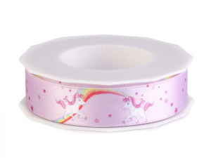 Saténová stuha jednorožec šíře 25 mm