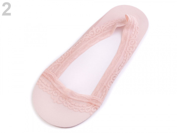 Ponožky do balerín s krajkou, bavlněné