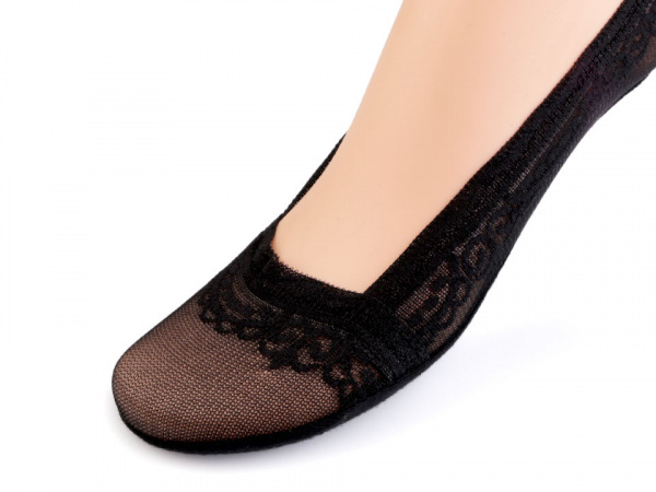 Ponožky do balerín s krajkou, bavlněné