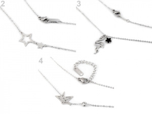 Náhrdelník hvězda, plameňák, srdce z nerezové oceli