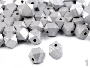 Dřevěné korálky metalické