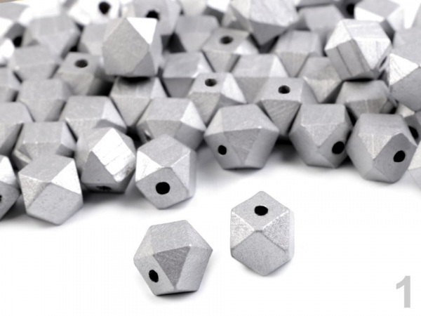 Dřevěné korálky metalické