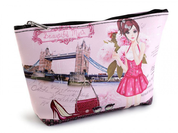 Kosmetická taška / pouzdro Londýn, Paříž, Praha 14x23 cm