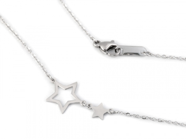 Náhrdelník hvězda, plameňák, srdce z nerezové oceli