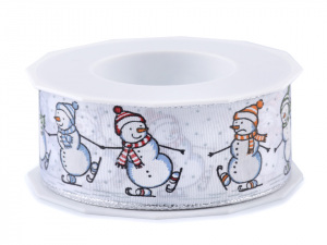 Stuha sněhuláci s drátem šíře 40 mm