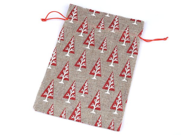 Dárkový pytlík stromeček 20x30 cm imitace juty