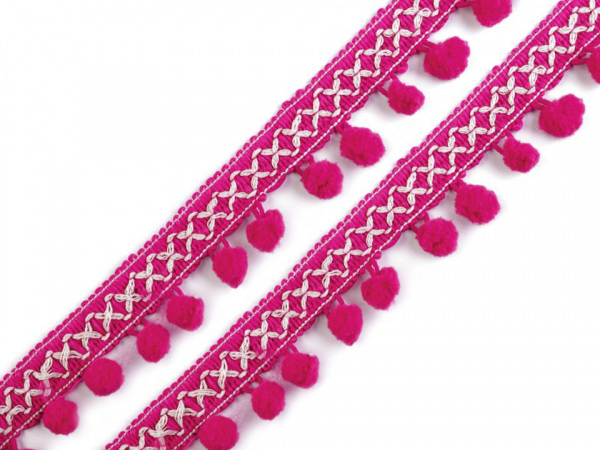 Prýmek šíře 35 mm s bambulkami Ø12 mm