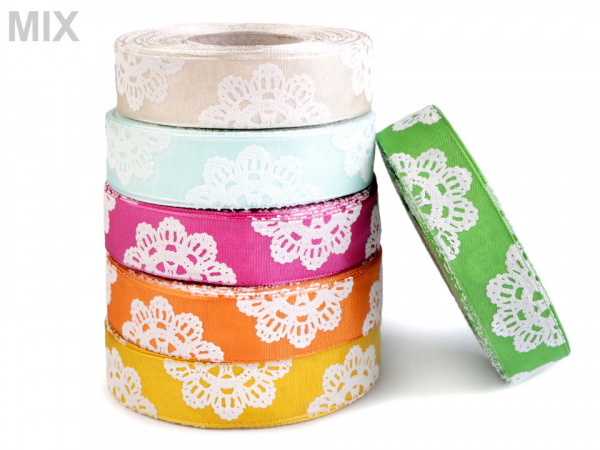 Stuha mandala s drátem šíře 25 mm