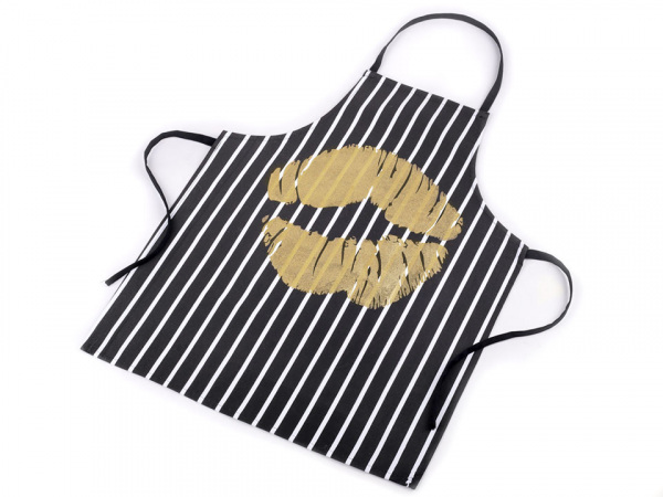 Kuchařská zástěra pusa, srdce 55x68 cm