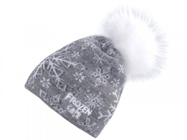 Dívčí zimní čepice s bambulí Frozen Capu
