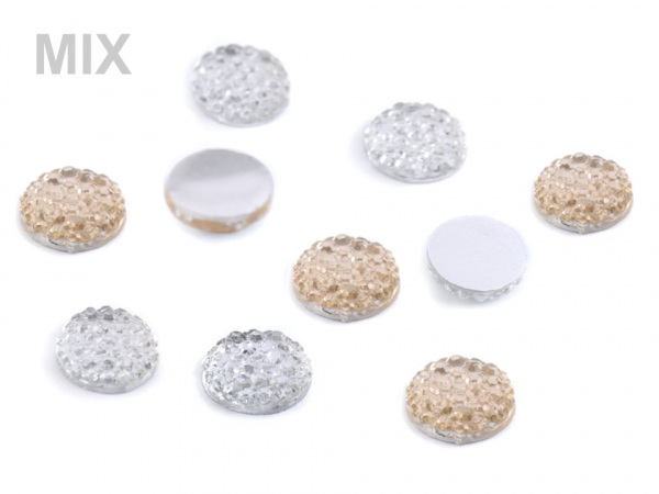 Broušené kamínky / kabošony Ø8 mm k nalepení